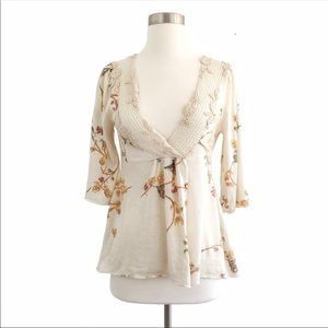 Anthropologie knitted and knitted bird sweater